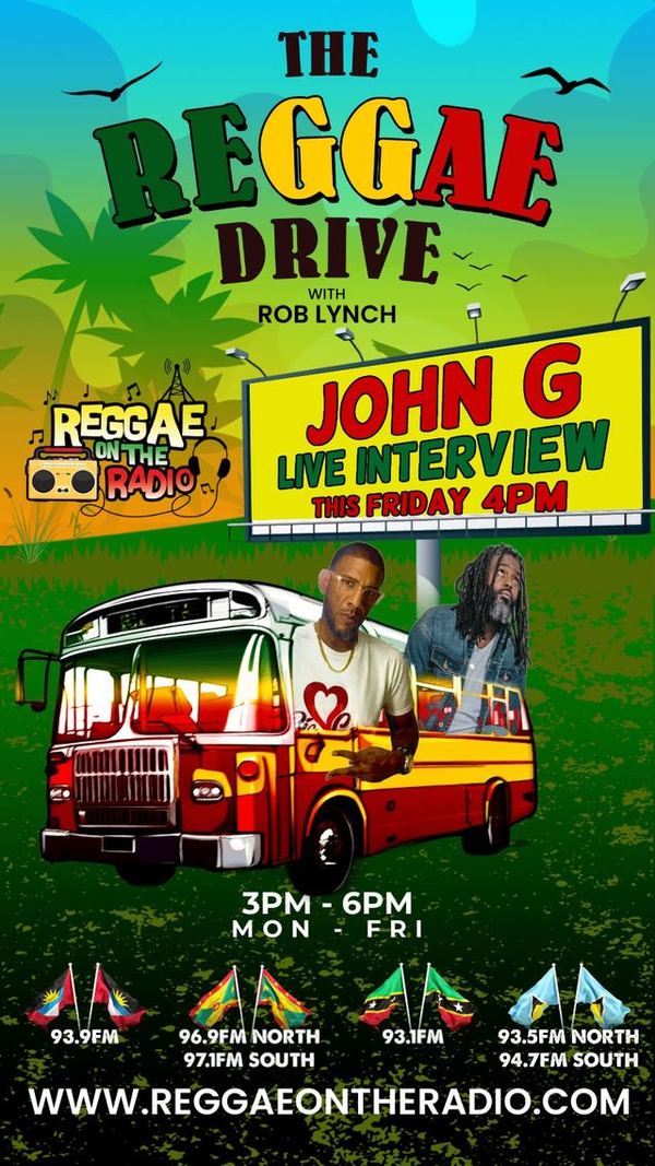 The Reggae Drive with Rob Lynch, Monday to Friday 3PM to 6PM