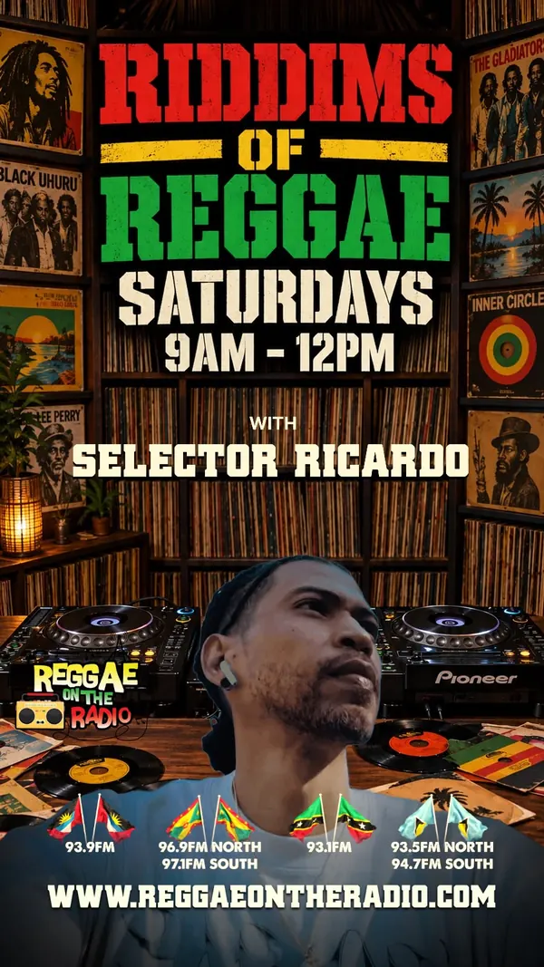Riddims Of Reggae with Selector Ricardo, Saturdays 9AM to 12PM